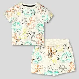 wotnot by azorte All-Over Print Cotton T-Shirt & Shorts Set-picture-43