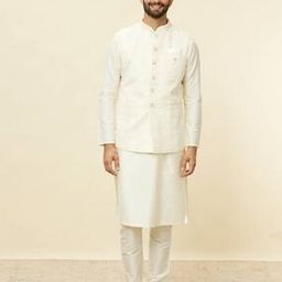 manyavar Mandarin Collar Nehru jacket with Sleeveless-picture-31