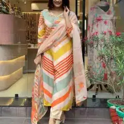 svaraa Women Striped Straight Kurta Set-picture-51