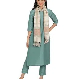 hk colours of fashion Wool Stole with Floral Woven Motifs-picture-22