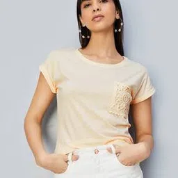 max Women Regular Fit Round-Neck T-Shirt with Patch Pocket-picture-27