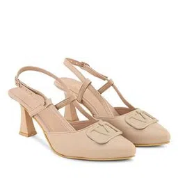 jm looks Women Slingback Kitten-Heeled Sandals with Metal Accent-picture-32