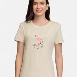 amante Crew-Neck T-Shirt with Placement Print-picture-24