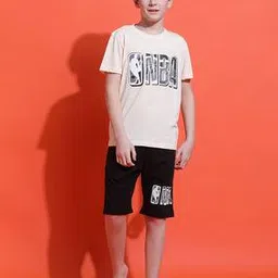 li'l tomatoes Boys Typographic Nightsuit Set-picture-34