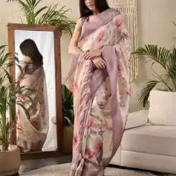 ri-wah Floral Print Kanjeevaram Silk Saree-picture-37