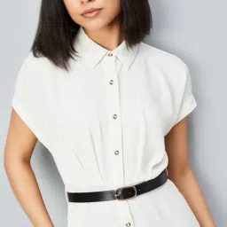 max Women Cotton Belted Shirt Dress image 1