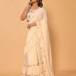 patlani style Women Pre-Stitched Saree with Ruffled Border-picture-15