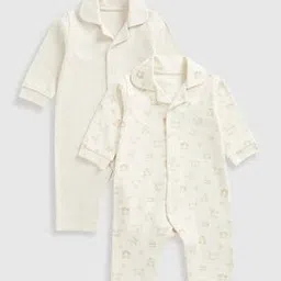 Infants Pack of 2 Printed Cotton Rompers-image-41