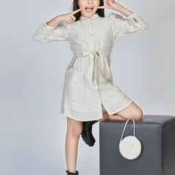 peppermint  Girls Floral A-line Dress image 1