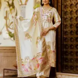 queencave Women Embroidery A-line Kurta Set-picture-28