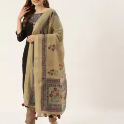 molcha by babita singh Floral Print Dupatta with Tassels-picture-29