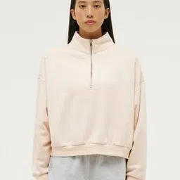 mischief monkey Women Regular Fit Sweatshirt with Half-Zip Closure-picture-36