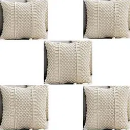 textile and beyond Set of 5 Macrame Knit Cushion Covers 16" x 16"-picture-43