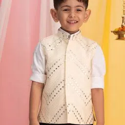 vastramay Embellished Waistcoat with Mandarin Collar-picture-23