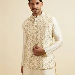 manyavar Men Embroidered Nehru Jacket with Button-Closure-picture-51