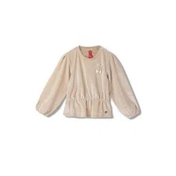 blue giraffe Girls Embroidered Round-Neck Top-picture-23