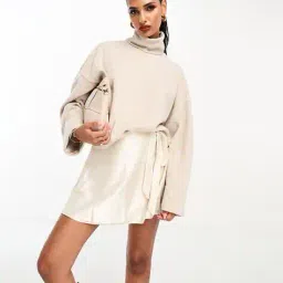 asos design Super Soft Co-Ord Roll Neck Cardigan with Cuff image 1