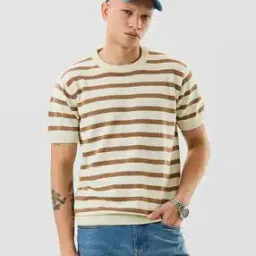 snitch Men Crew Neck Slip On Stripes T-shirt-picture-11
