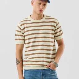 snitch Men Crew Neck Slip On Stripes T-shirt image 1