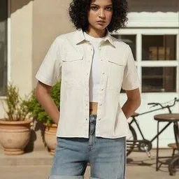 buda jeans co Women Regular Fit Shirt with Flap Pockets-picture-36