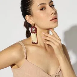outryt by azorte Beaded Long Earrings-picture-34