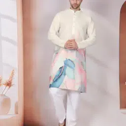 kraft india Men Printed Regular Fit Long Kurta-picture-18