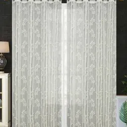 homefab india Set of 2 Sheer Floral Window Curtains-picture-47
