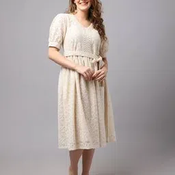 Floral Print Fit & Flare Dress with Waist Tie-Up-image-68