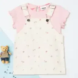 max Girls Printed Pinafore Dress with T-Shirt-picture-34