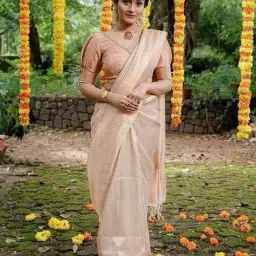 nyrika Women Banarasi Woven Saree with Contrast Border image 1