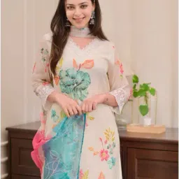 nyrika Women Embroidered A-Line Kurta Set image 1