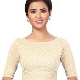 studio shringaar Chevron Print Back-Open Blouse-picture-28