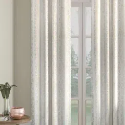 hosta homes Cream Abstract Print Long Door Curtains image 1