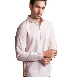 true spirit Men Self-Design Slim Fit Short Kurta-picture-34