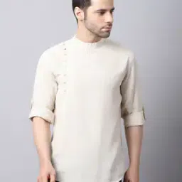 even Short Kurta with Mandarin Collar & Side Placket-picture-30