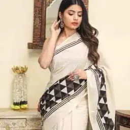 indie picks Women Cotton Saree with Contrast Border-picture-20
