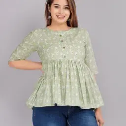 Floral Print Peplum Top-image-9