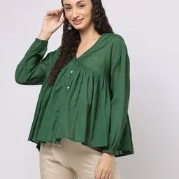 svrnaa by azorte Women V-Neck Flared Top-picture-23