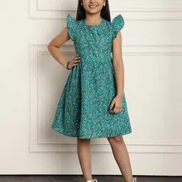 tommoda Girls Floral Print A-Line Dress-picture-45