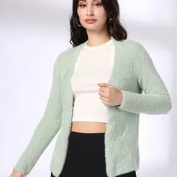 Women Relaxed Fit Front-Open Cardigan-image-12