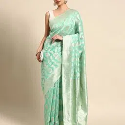 mohey Women Chanderi Woven Saree with Contrast Border-picture-44
