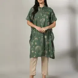 siyahi Women Printed Straight Kaftan Kurta-picture-26