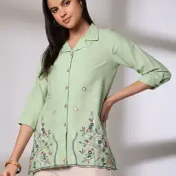 siyahi Women Embroidered Relaxed Fit Tunic-picture-15