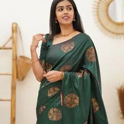 svaraa Women's Banarasi Soft Silk Saree-picture-18