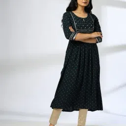 avaasa mix n' match Women Embroidered A-Line Kurta image 1