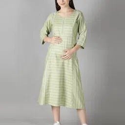 nightspree Striped A-Line Dress with Insert Pocket-picture-42