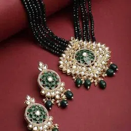 panash Stone-Studded Necklace & Earrings Set-picture-12