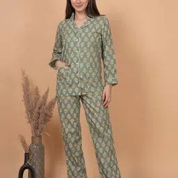 asami Women Floral Print Woven Top & Pyjamas Set-picture-21