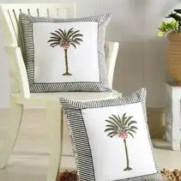 handicraft-palace Set of 2 Floral Print Reversible Cushion Covers 16" x 16"-picture-45