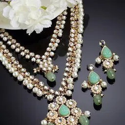 karatcart Multi-Layered Necklace & Earrings with Pearl Accent-picture-49